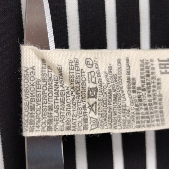 Suncoo Paris Celeste Black White Striped Short Sleeve Mini T-Shirt Dress - Picture 8 of 12